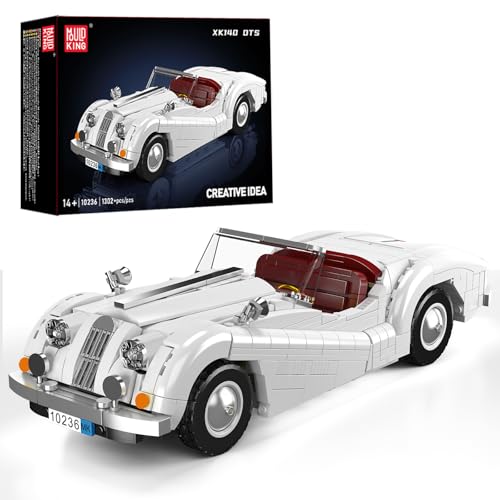 Mould King 10236 Technik Oldtimer Cabrio Rennsport Bausteine, 1302 Teile Modellauto-Bausatz, Technologie Amerikanischer Sportwagen Spielzeug für Erwachsene und Kid 8+ Jahre von Mould King