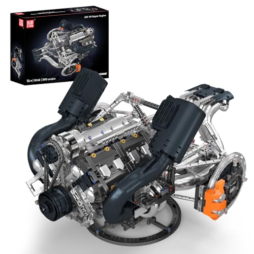 Mould King 10248 Technik Supersportwagen-V8-Motor-Baustein-Modell MOC Doppel-Turbolader-Motor Technologie Klemmbausteine Bausatz Mechanisches Bildungs-STEM-Spielzeug (3192+Teile) von Mould King
