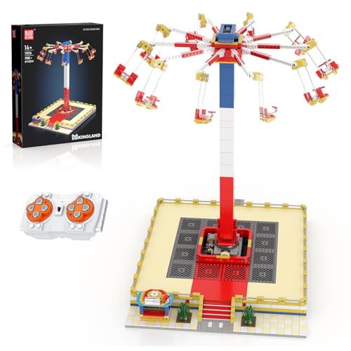 Mould King 11016 Vergnügungspark Bauspielzeug Ferngesteuert Rotierender Fliegender Stuhl Klemmbausteine MOC Flying Swing Ride Bausteine Karneval Bausatz Kompatibel mit Andere Marke(1581 Teile) von Mould King