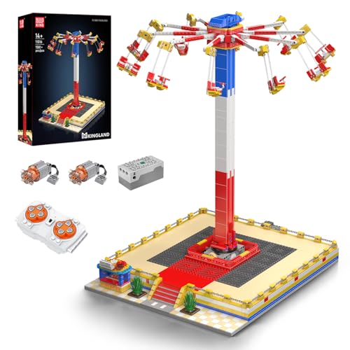 Mould King 11016 Technik MOC Rotations-Fliegerstuhl-Baustein-Set kreatives Vergnügungspark-Modell APP ferngesteuert Karussell Technologie Klemmbausteine Bausatz （1581+Teile） von Mould King