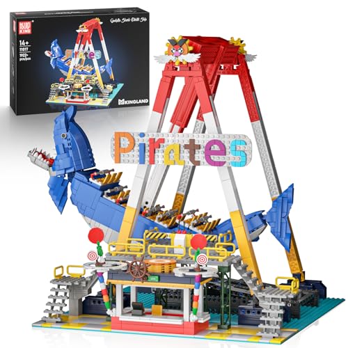 Mould King 11017 Elektrisch Schwingen Piratenschiff Klemmbausteine MOC Corsair Bausteine Modellbausatz Karneval Bauspielzeug Kompatibel mit Andere Marke(1922 Teile) von Mould King