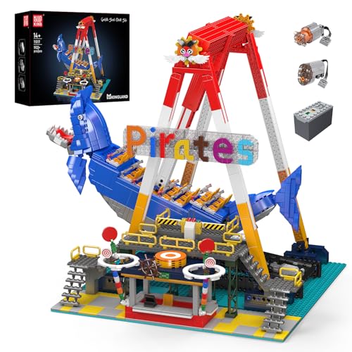 Mould King 11017 MOC Technik Kreatives Freizeitpark-Modell Piratenschiff-Bausatz mit elektrischer Schaukel-Funktion Technologie Klemmbausteine Bausatz （1922+Teile） von Mould King