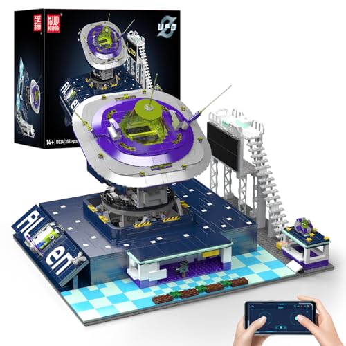 Mould King 11024 Fliegender Teller Modell Klemmbausteine Bausatz Set, MOC Raum Baumodell Blöcke Spielzeug mit APP und Fernbedienung, für Kinder 14+/Erwachsene/Weltraumliebhaber (2053+ Stücke) von Mould King