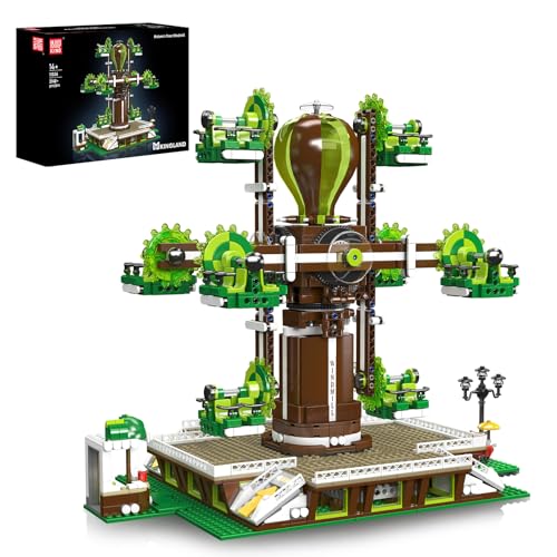 Mould King 11026 Technik MOC Naturbaum-Windmühle-Baustein-Modell, Kreativ-Land der Spielparks-Serie Mechanische Getriebestruktur: rotierbare Windmühlenschaufeln Klemmbausteine Bausatz (2148+Teile) von Mould King