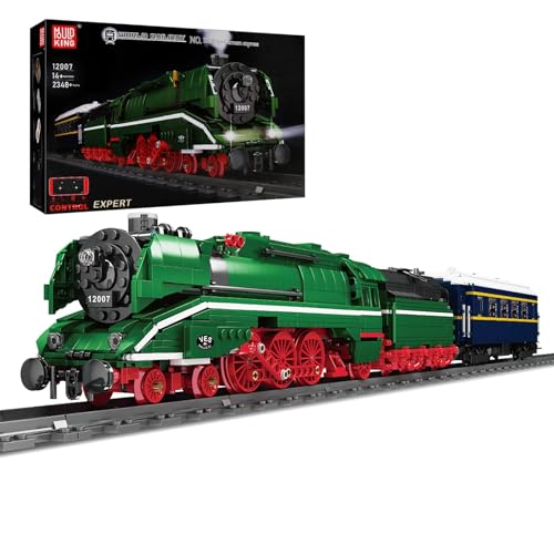 Mould King 12007 Technik Zug Baustein Modell, 2348 Teile Train Eisenbahn Fernbedienung und App Dual Control, Ferngesteuertes Zug Modellbausatz Bausteinset mit Schiene und Beleuchtung Mould King 12007 Technik Zug Baustein Modell, 2348 Teile Train Eisenbahn Fernbedienung und App Dual Control, Ferngesteuertes Zug Modellbausatz Bausteinset mit Schiene und Beleuchtung von Mould King