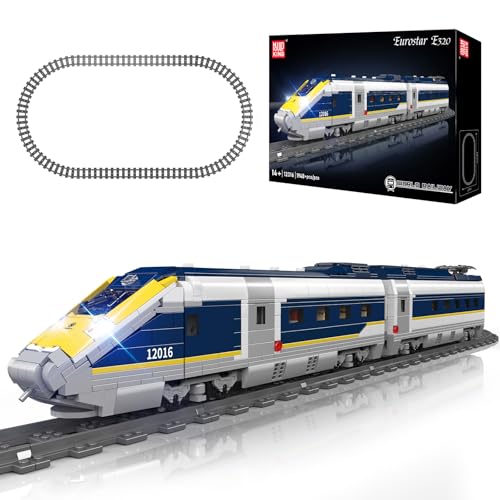 Mould King 12016 Technik Zug Modell Bausteine, 1948 Teile Ferngesteuerte Lokomotive Set mit mit Scheinwerfern, Spielzeug Geschenk für Kinder Jungen und Mädchen von Mould King
