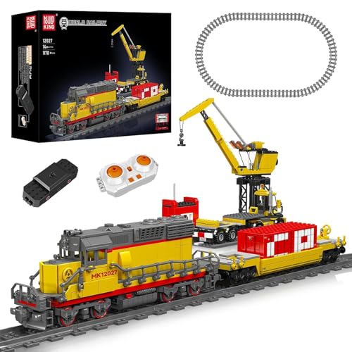 Mould King 12027 MOC Technik Ferngesteuert EMD SD40-2 Diesel Locomotive Eisenbahnen Zug Bauklötze Set Baukasten 1170 Stück Mit Schienenlieferung GüterwagenTechnologie Klemmbausteine Bausatz von Mould King