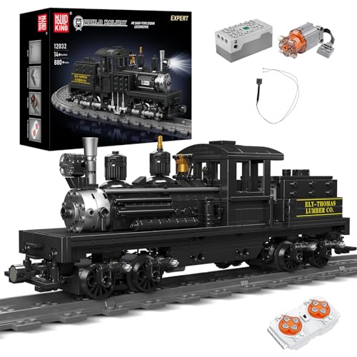 Mould King 12032 Technik Dampflok Zug Modell Bausteine, 880 Teile Lokomotive Set mit mit Scheinwerfern Fernbedienung Klemmbausteine Bauset, Geschenk für Kinder Jungen und Mädchen Mould King 12032 Technik Dampflok Zug Modell Bausteine, 880 Teile Lokomotive Set mit mit Scheinwerfern Fernbedienung Klemmbausteine Bauset, Geschenk für Kinder Jungen und Mädchen von Mould King