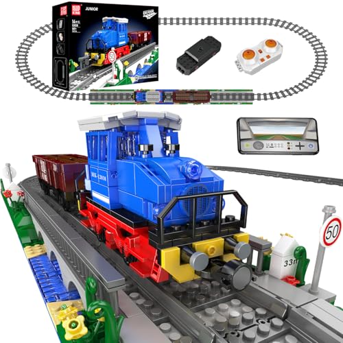 Mould King Technik Zug Bausteine, 1117 Teile Steampunk Spielzeugzug Klemmbausteine Set, STEM Elektrischer Eisenbahn bausatz mit Gebirgstunnel und Eisenbahnzubehör, für Erwachsene und Teenager Mould King Technik Zug Bausteine, 1117 Teile Steampunk Spielzeugzug Klemmbausteine Set, STEM Elektrischer Eisenbahn bausatz mit Gebirgstunnel und Eisenbahnzubehör, für Erwachsene und Teenager von Mould King