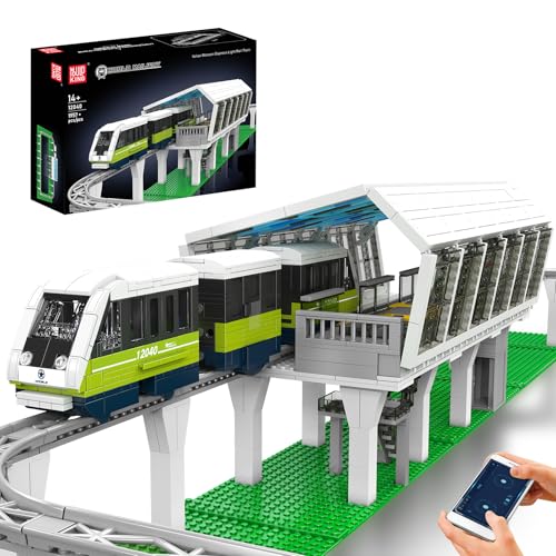 Mould King 12040 Technik Ferngesteuert Italienischer Magnetzug-Baustein-Bastelset,Modell für den städtischen Verkehr APP Klemmbausteine Bausatz（Gleissystem + elektrischer Antrieb + Fernsteuerung） von Mould King