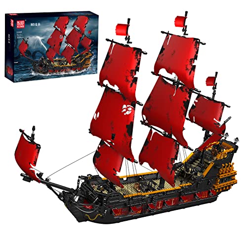 Mould King 13109 Piratenschiff Bausteine für Erwachsene, 3139 Teile MOC The Queen Annes Revenge Spielzeug Schiffe Modell von Mould King