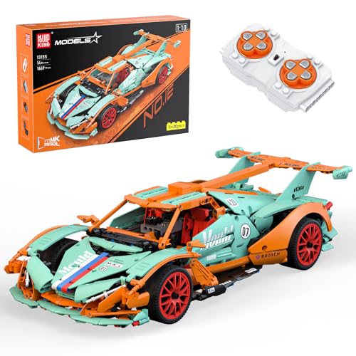 Mould King 13155 Technik Ferngesteuert Rennwagen Bausteine Apolo Drift Auto Sportwagen Klemmbausteine Erwachsene Speed Champion Sammlerauto Bausätze(1669 Teile) von Mould King