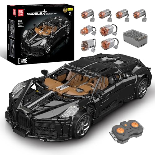 Mould King 13163 Technik für Chiron Modellauto-APP Ferngesteuert elektrisch Bausatz im Maßstab 1:8 Super-Sportwagen, Technologie Mechanische Gruppe Auto Klemmbausteine Bausatz (3599 Teile) von Mould King