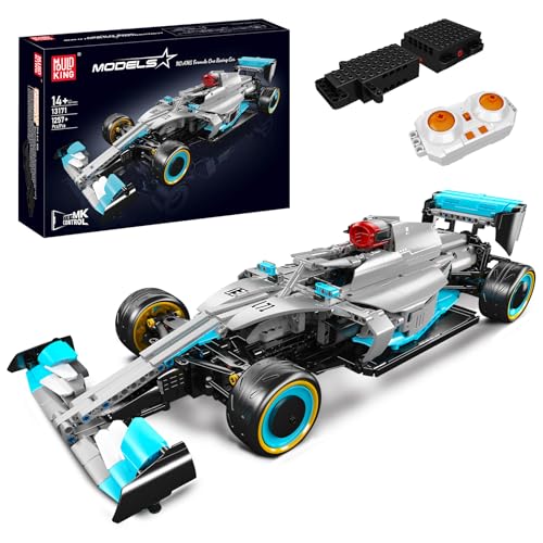 Mould King 13171 MOC Technik ferngesteuert W13 Formel Rennwagen Set Modele Maßstab 1:10 Supersportwagen APP Technologie Bausteine RC Formel Eins Klemmbausteine Bausatz (1257 Teile) von Mould King