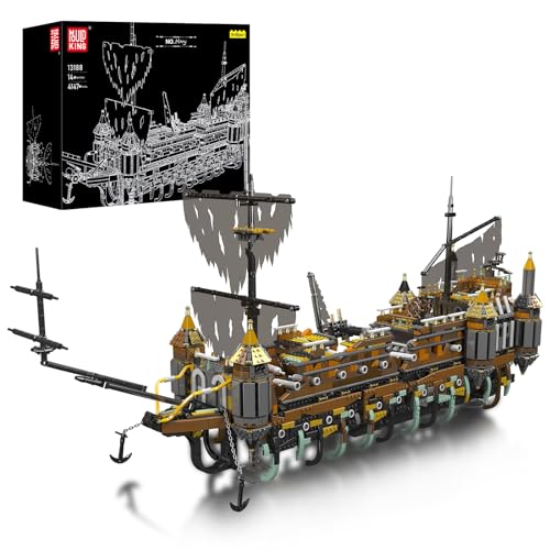 Mould King 13188 Piratenschiff Bausteine, MOC Pirates für Silent Mary Großes Bausatz, 4147 Stück Segelschiff Spielzeug Modell für Erwachsene von Mould King