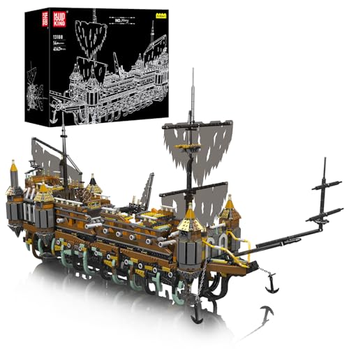 Mould King 13188 Technik Piratenschiff Baukasten, Groß Silent Mary Schiff Baustein (4147 Teile), Montage Segelboot Modell Klemmblock, Sammelspielzeug für Kinder ab 8 Jahren von Mould King