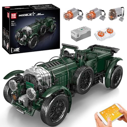 Mould King 13191 Technik Oldtimer Auto Bausteine Modell mit Motor, 3918 Teile Ferngesteuert Oldtimer Bausatz mit Fernbedienung und App Dual Control, Hightech Automodell Spielzeug für Kinder von Mould King