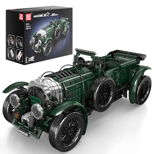 Mould King 13191 Technik Ferngesteuert Oldtimer Klemmbausteine Vintage Sportwagen Modellauto Bausteine Britischer Sammlerauto Bausätze für Fans Erwachsene(3918 Teile) von Mould King