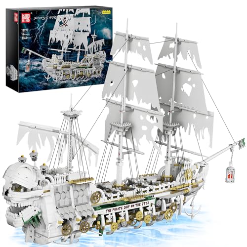 Mould King 13193 Piratenschiff Bausteine Klemmbausteine Schiff Spielzeug Groß Piraten Segelschiff Modellbausatz Weihnachten Geschenk für Kinder ab 14 Jahren (3769 Teile) von Mould King