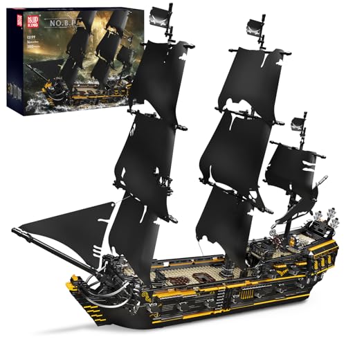 Mould King 13199 Piratenschiff Bausteine,Groß MOC Black Pearl Segelschiff MOC Modellbausatz Klemmbausteine für Erwachsene(3180 Teile) von Mould King
