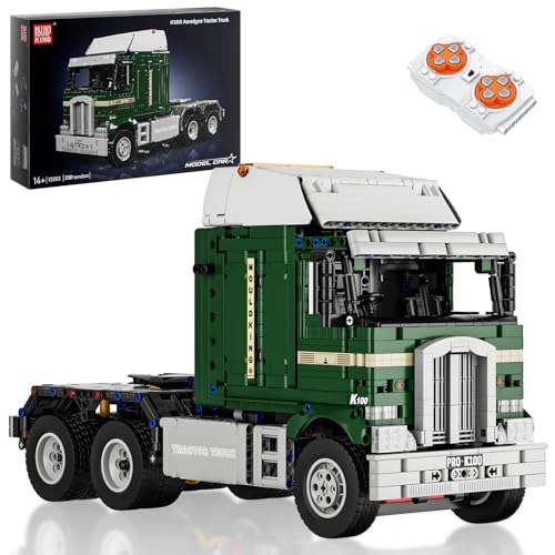 Mould King 13202 Technik Ferngesteuerter Klemmbausteine LKW K100 Pneumatisch Tractor Truck Bausteine Bausatz Mit Motor Für 14+ Erwachsene Und Kinder(2181 Teile) von Mould King