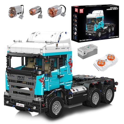Mould King 13203 MOC Technik für Scania Zugmaschine Fernsteuerungs Baustein Sechsradantrieb Schwerlast LKW Modell, APP elektrischer Ingenieur-Schlepper Technologie Klemmbausteine Bausatz （2060+Teile） von Mould King