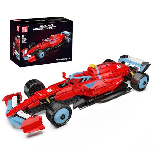 Mould King 13209 Technik SF-24 Rennwagen-Baustein-Modell, mit simulierter beweglicher mechanischer Struktur, Bastelspielzeug-Set für Autofans Technologie Klemmbausteine Bausatz (1401+Teile) von Mould King