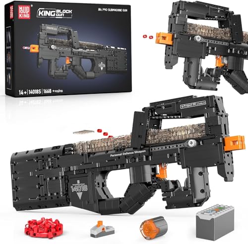 Mould King 14018 P90 Submachine Bausatz für Erwachsene, 1:1 Simulation Schießen Bausatz Modellspielzeug für Männer Jungen Teens Alter 14+, Überraschungen Sammlergeschenk für Militärliebhaber, 1589 PCS Mould King 14018 P90 Submachine Bausatz für Erwachsene, 1:1 Simulation Schießen Bausatz Modellspielzeug für Männer Jungen Teens Alter 14+, Überraschungen Sammlergeschenk für Militärliebhaber, 1589 PCS von Mould King