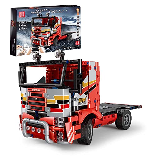 Mould King 15003 Transport Truck Block Set 577 Teile MOC Block Set RC Control Sammelbares Spielzeug/Festival Geschenk Spielzeug für Kinder ab 8 Jahren und Erwachsene von Mould King