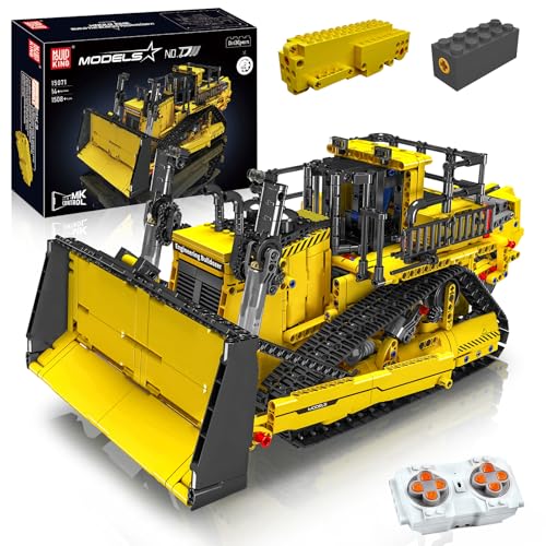 Mould King Technik Bulldozer Bausteine, APP Fernbedienung LKW mit Motoren Bausätze Spielzeug Geschenke für 8+Jahre (1508 Teile) von Mould King
