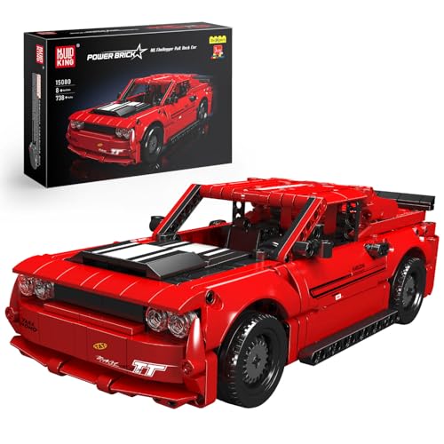 Mould King 15080 Technic Speed Champions Sportwagen Bausteine mit Rückziehmotor Rennwagen Klemmbausteine Autobausätze Für Kinder Fans Erwachsene (738 Teile), Zurückziehen Rennauto von Mould King