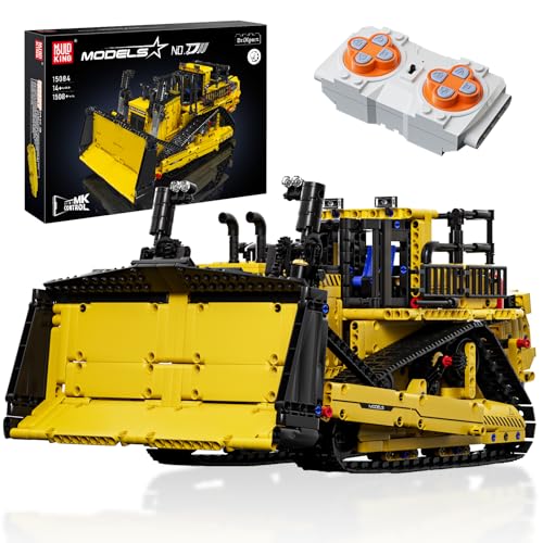 Mould King 15084 Technik Bulldozer Ferngesteuert Bausteine D11 Bagger Fahrzeug Bauspielzeug Klemmbausteine mit Motoren Bulldozer Spielzeug Geschenke Für 14+ Jahre (1508 Teile) von Mould King