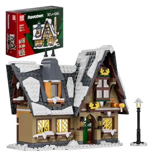 Mould King 16049 Weihnachten Haus Bausteine Weihnachten Lebkuchen Haus Klemmbausteine Mit Schneedekoration Dekoration Geschenk Spielzeug (766 Teile) von Mould King