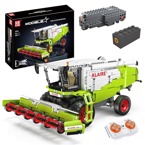 Mould King 17014 Technik ferngesteuert -Mähdrescher MOC-Elektrisch Combine Harvester Schwerlast-Baufahrzeug (1265+ Teile) Technologie Klemmbausteine Bausatz Claas Lexion 760 Traktor von Mould King