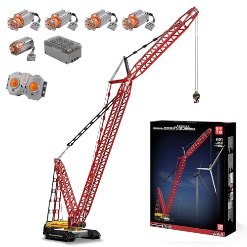 Mould King 17015 Technik LR-13000 Kran mit 6 Motor, 4318 Teile, Technik Ferngesteuert Raupenkran LKW-Kran Kompatibel mit Libo Kaier Crawler Crane von Mould King