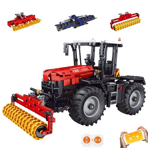 Mould King 17020 Technik Ferngesteuert 4 in 1 Traktor Klemmbausteine Harvester Bauklötze Traktor Bausteine Modell mit APP Geschenke für Jungen Mädchen 8+ Jahre(1339 Teile) von Mould King