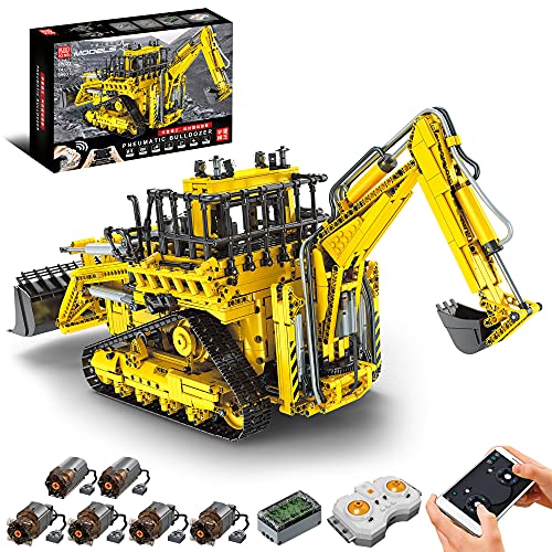 Mould King 17023 Technik Bagger Bausteine, 3963 Teile, Technic Bulldozer Modell, Doppelte Fernbedienung mit 6 Motoren Mould King 17023 Technik Bagger Bausteine, 3963 Teile, Technic Bulldozer Modell, Doppelte Fernbedienung mit 6 Motoren von Mould King
