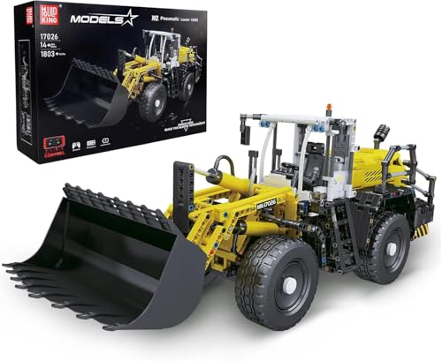 Mould King 17026 Technik RC Bulldozer, 1803 Teile Pneumatischer Radlader mit Fernbedienung & Motoren, Baufahrzeug ModellBausatz Geschenk für Jungen und Mädchen ab 14 Jahren von Mould King