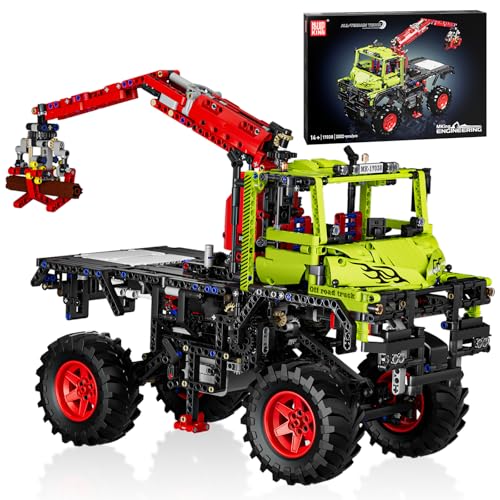 Mould King 17038 Technik Off-Road Vehicle Klemmbausteine Lastwagen Offroad Geländewagen Bausteine mit Holzgreifer Kompatibel mit Andere Marken(2002 Teile) von Mould King