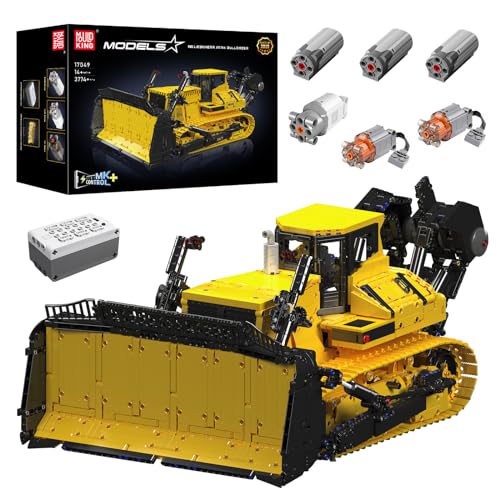 Mould King 17049 Technik ferngesteuert APP Bulldozer Bausteine für PR766 Raupenbagger MOC Schwerlastkran Technologie Bauwagen Fahrzeug Klemmbausteine Bausatz (3774 Teile) von Mould King
