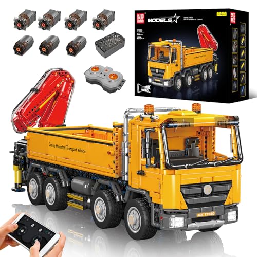 Mould King 17050 Technik Kran LKW Bausteine Modell, 4012 Teile Technologie Pneumatischer Kranwagen Modellbauklötze Kit, Pneumatische Krane Spielzeug Bausatz mit Fernbedienung und App Doppelsteuerung Mould King 17050 Technik Kran LKW Bausteine Modell, 4012 Teile Technologie Pneumatischer Kranwagen Modellbauklötze Kit, Pneumatische Krane Spielzeug Bausatz mit Fernbedienung und App Doppelsteuerung von Mould King