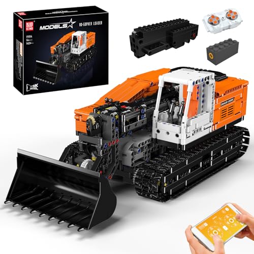 Mould King 17054 Technik Bulldozer Bausteine, 1423 Teile Ferngesteuert Raupen Teleskoplader, MOC Traktor Technologie Klemmbausteine Bausatz Spielzeug für 8+ Jahre von Mould King