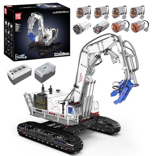 Mould King 17062 Technik Kran Bausteine für APP RC Demontagemaschine MOC Schwerlastkran LKW Technologie Raupenkran Klemmbausteine Bausatz (4195 Teile) von Mould King