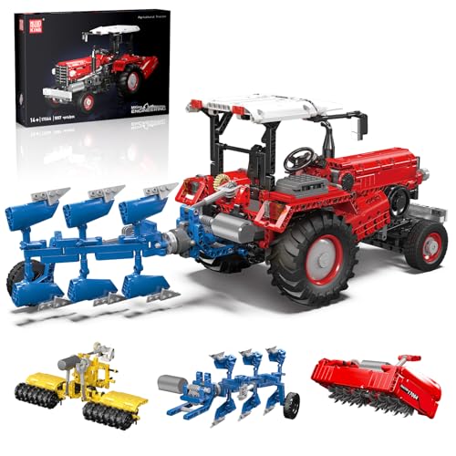 Mould King 17064 Technik 3 in 1 Ferngesteuerter Traktor Harvester Klemmbausteine Mähdrescher Trecker Bausteine Spielzeug mit Motor Für Jungen und Erwachsene(1857 Teile) von Mould King