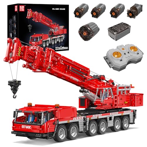 Mould King 17065 MOC Technik Groß für Grove GMK-Kran ferngesteuert Kran LKW Schwerlastkran Klemmbausteine Bausatz mit 12 Rädern und 5 kraftvollen Motoren Technologie Bausatz Modell (4566+Teile) von Mould King