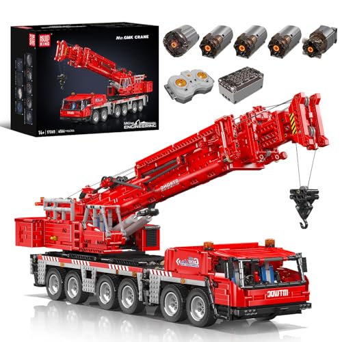 Mould King 17065 Technik Groß Kran Bausteine für GMK Raupenkran, APP Fernbedienung LKW mit 5 Motoren Bausätze Spielzeug Geschenke für 8+ Jahre (4566 Teile) von Mould King