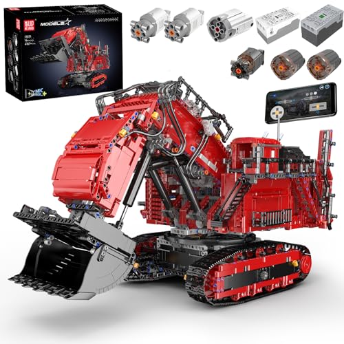 Mould King 17071 Technik Raupenkran Bagger, Ferngesteuertes Baufahrzeug-Modell mit Control+ App, Bagger Modellbausatz für Erwachsene (4767 Teile) von Mould King