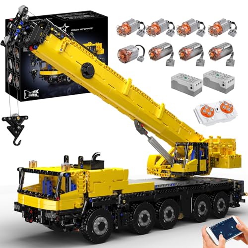 Mould King 17073 Technik Abschleppwagen Kran Klemmbausteine, 3218 Teile LKW Bausteine Modell, Fernbedienung Wrecker-Montagesatz Pneumatik Kranwagen für Erwachsene und Jugendliche von Mould King