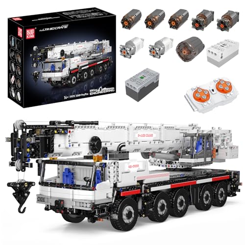 Mould King 17075 MOC Technik Elektrischer Ferngesteuerter Kran APP Technologie LKW Schwerlastkran Klemmbausteine Bausatz 8 kraftvollen Motoren Technologie Bausatz Modell (3248+Teile) von Mould King