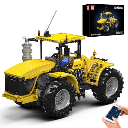 Mould King 17081 Technik Scharnier-Traktor-Baustein-Modell, APP ferngesteuertes Antriebsmodell für Landmaschinen, mit beweglicher mechanischer Struktur MOC Klemmbausteine Bausatz (1300+Teile) von Mould King